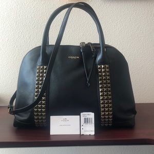 Coach Bleeker Studded Preston Leather Satchel